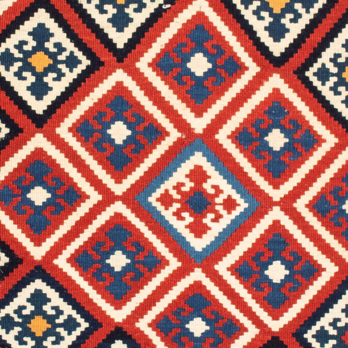 Kelim-tæppe - orientalsk firkantet - 106 x 105 cm - rød