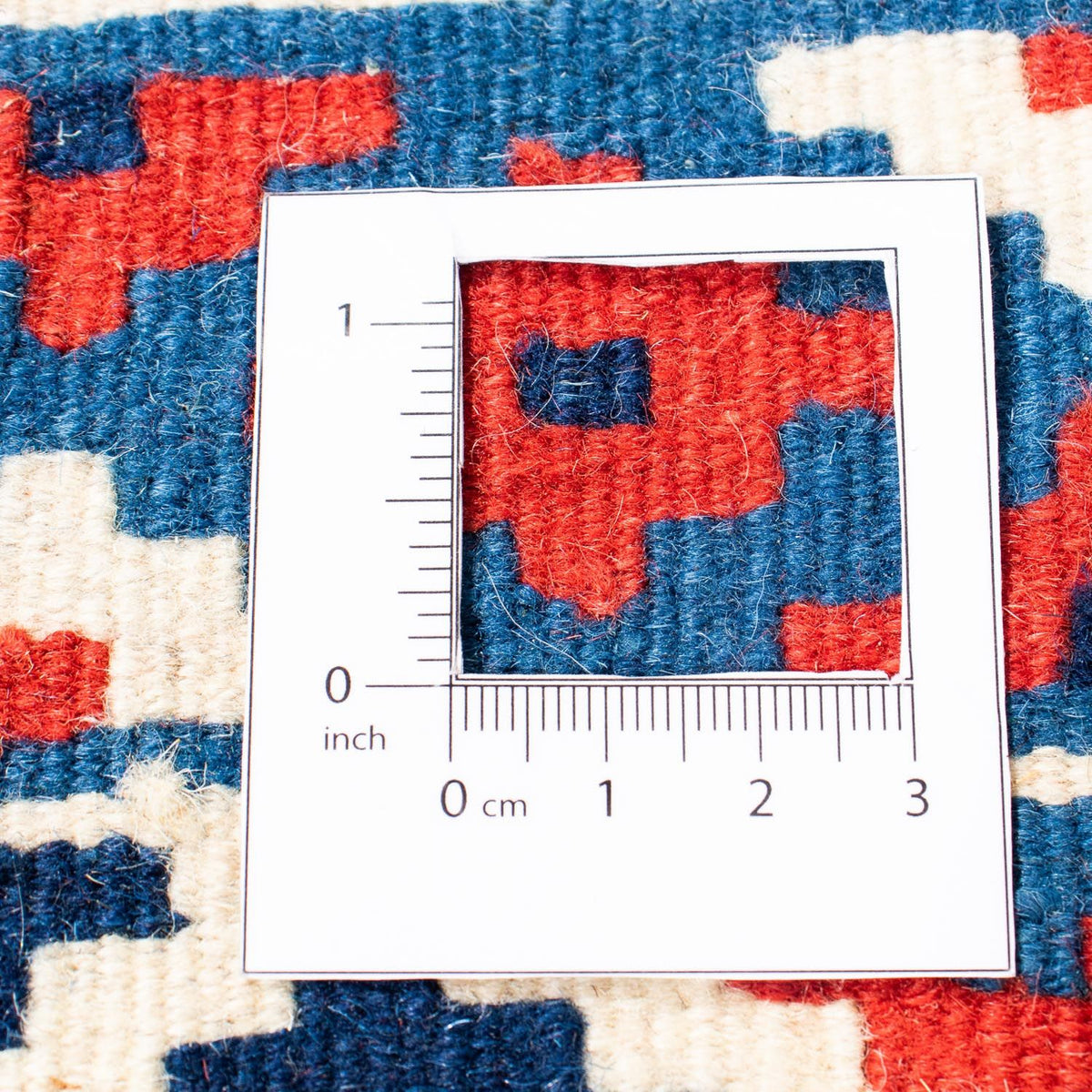 Kelim-tæppe - orientalsk firkantet  - 99 x 95 cm - mørkeblå