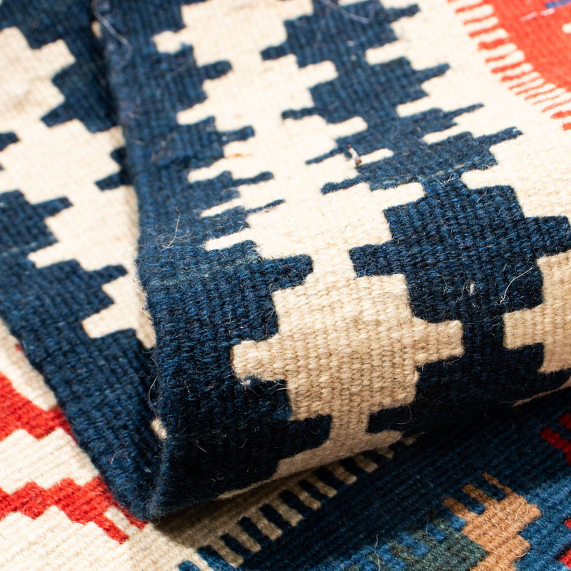 Kelim-tæppe - orientalsk firkantet  - 104 x 99 cm - rød