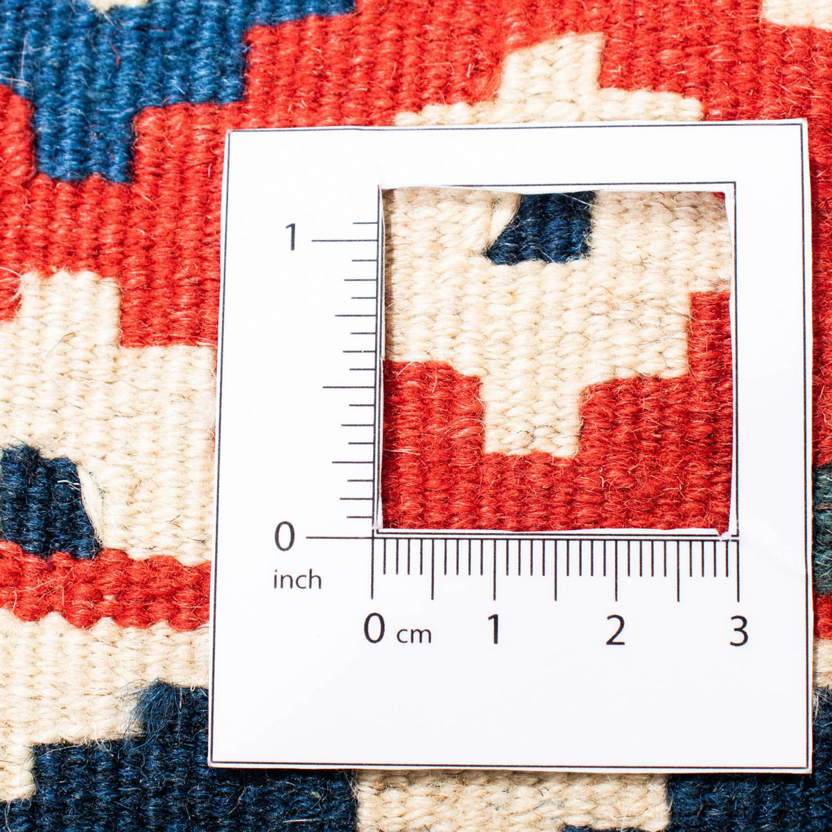 Kelim-tæppe - orientalsk firkantet  - 104 x 99 cm - rød