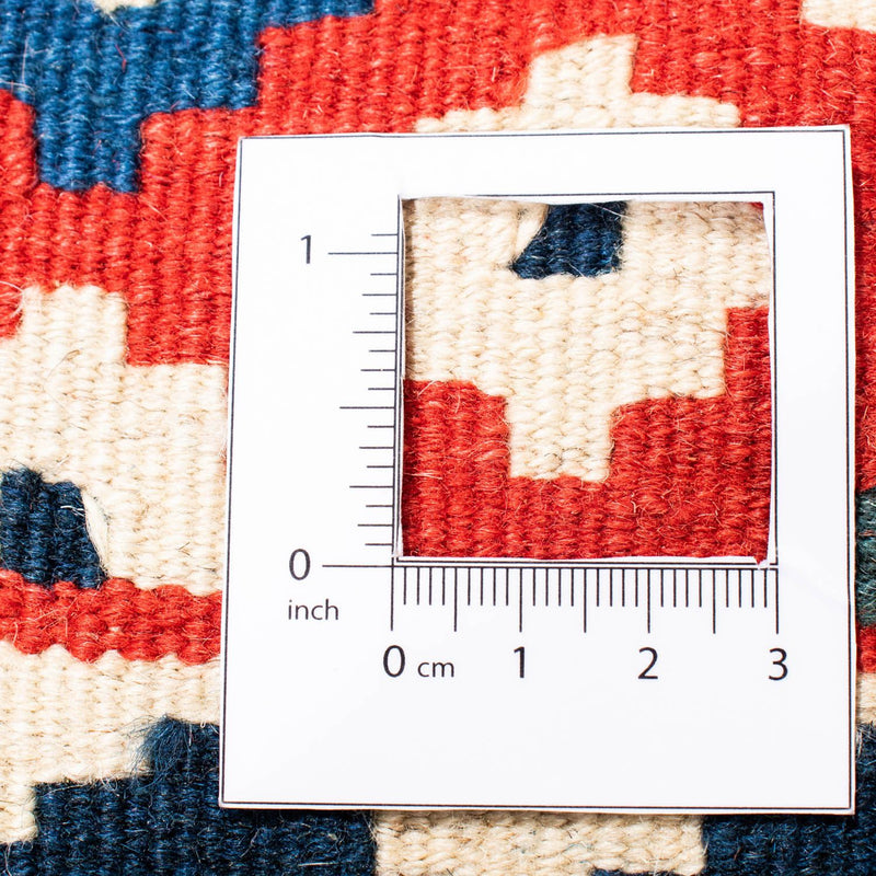 Kelim-tæppe - orientalsk firkantet  - 104 x 99 cm - rød