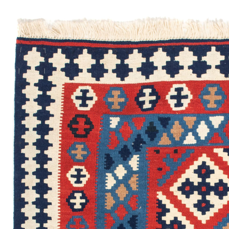 Kelim-tæppe - orientalsk firkantet  - 103 x 101 cm - rød