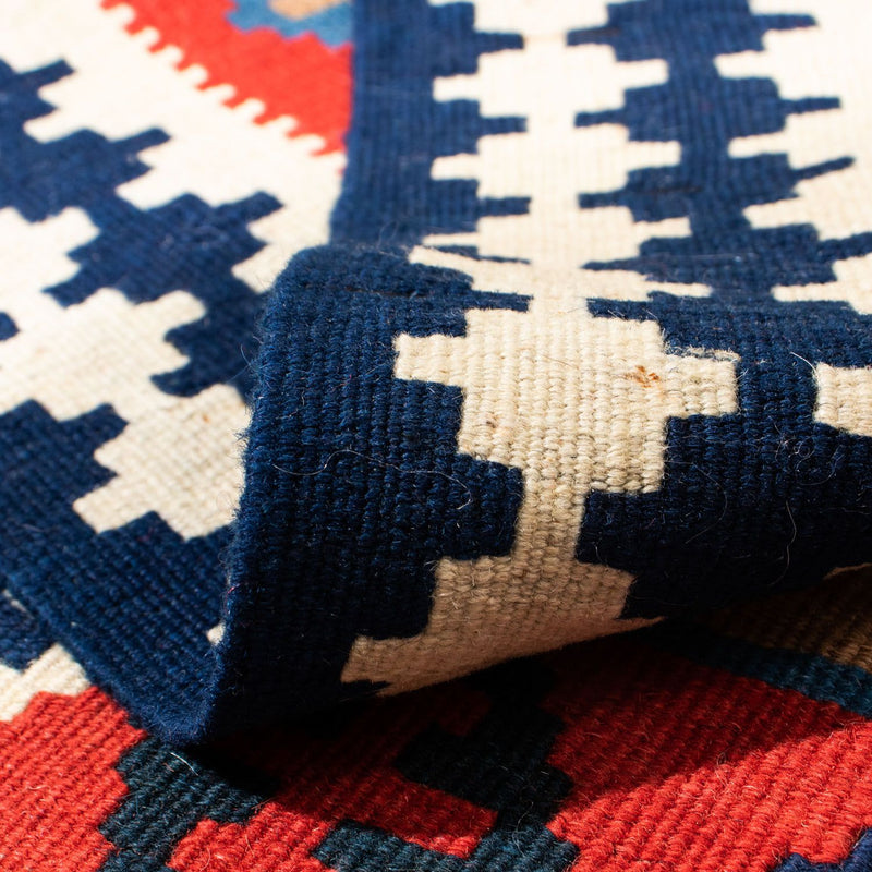 Kelim-tæppe - orientalsk firkantet  - 103 x 101 cm - rød