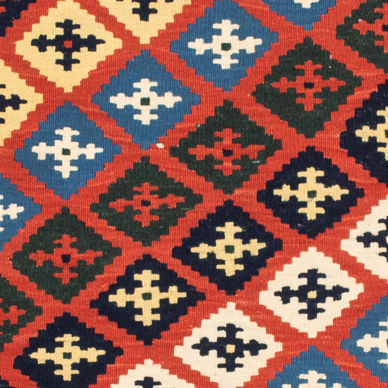 Kelim-tæppe - orientalsk firkantet  - 97 x 94 cm - rød