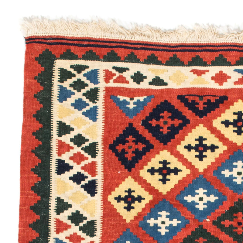 Kelim-tæppe - orientalsk firkantet  - 97 x 94 cm - rød