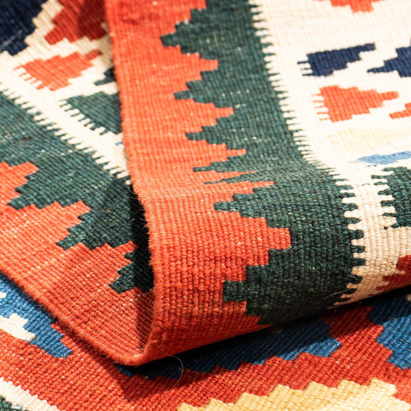 Kelim-tæppe - orientalsk firkantet  - 97 x 94 cm - rød