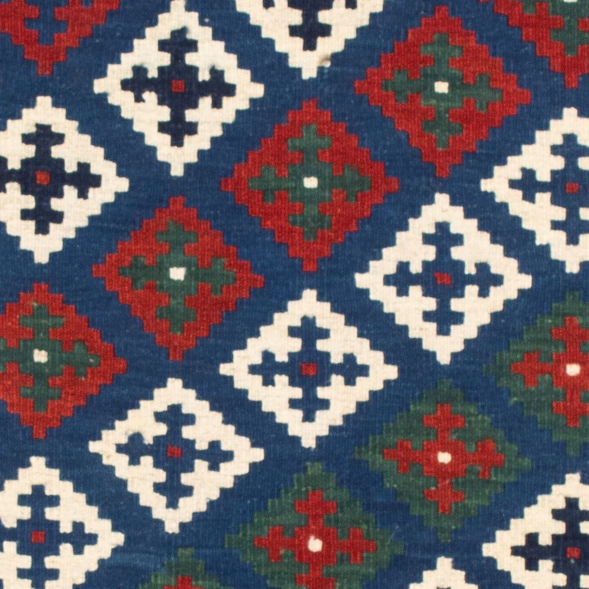 Kelim-tæppe - orientalsk firkantet - 100 x 100 cm - mørkeblå