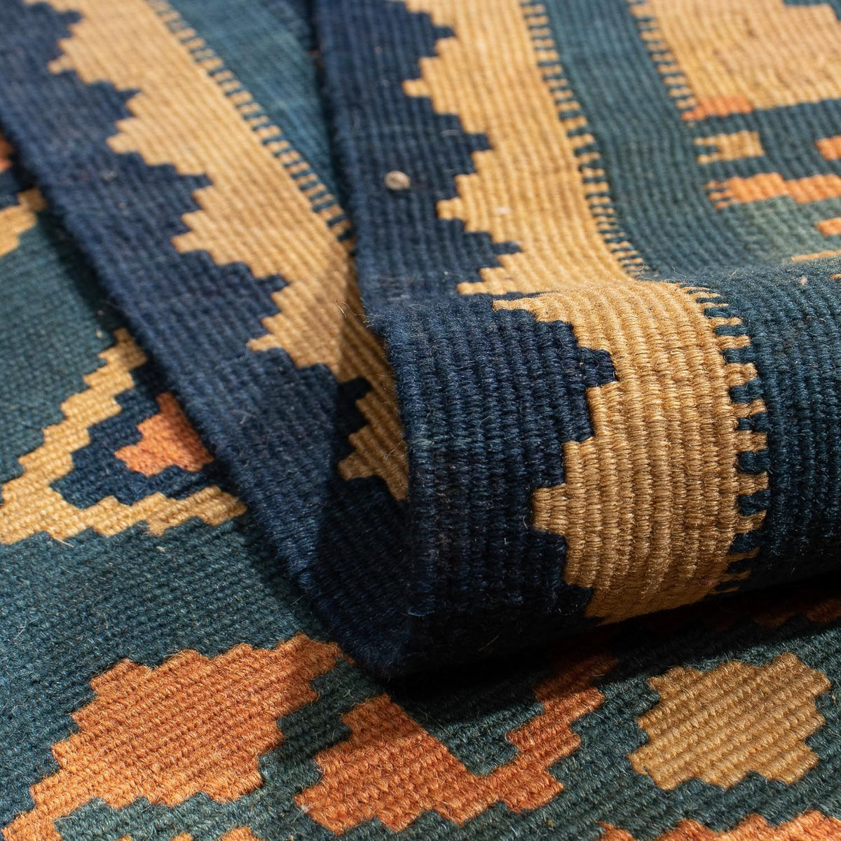 Kelim-tæppe - orientalsk - 195 x 157 cm - mørkeblå