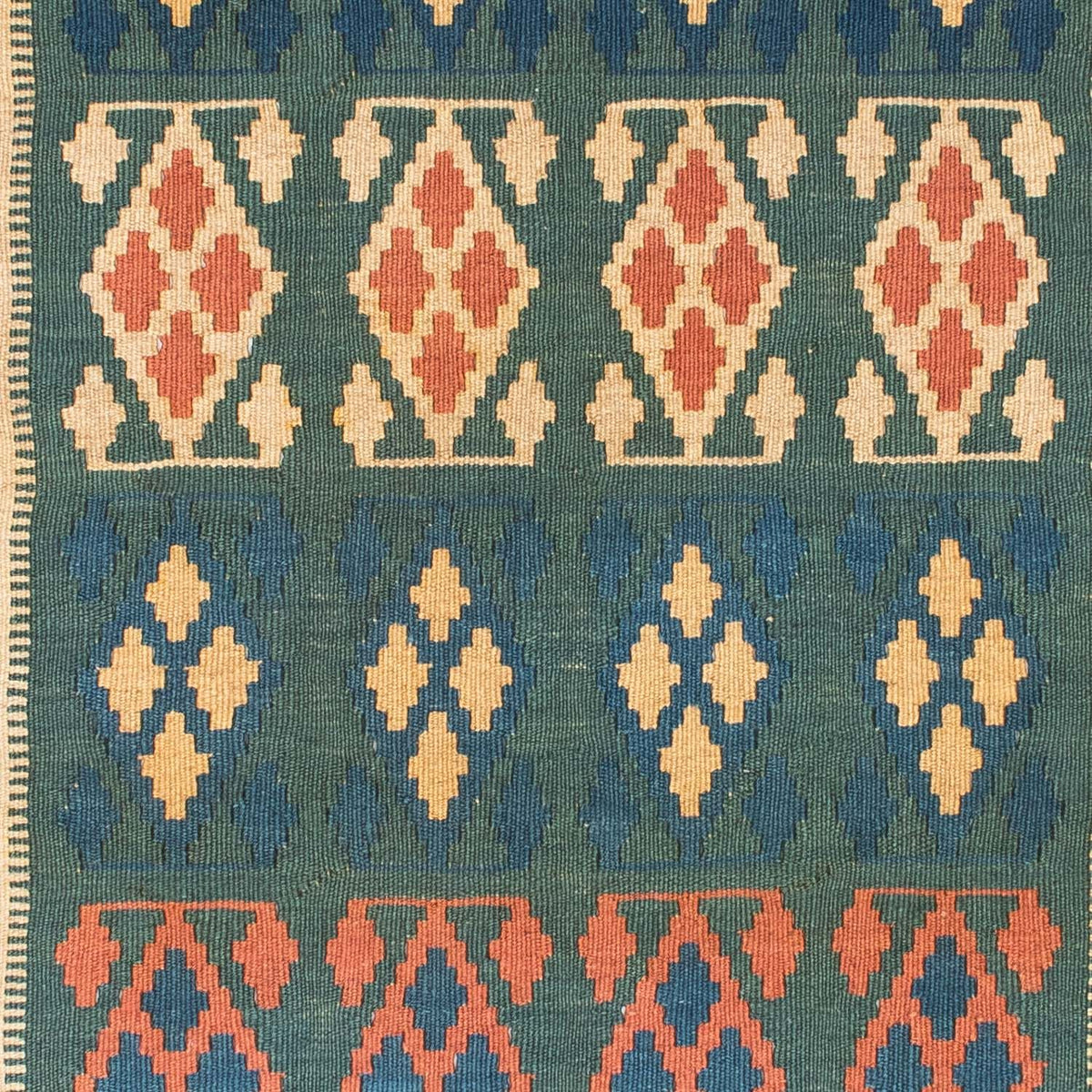 Kelim-tæppe - orientalsk - 198 x 121 cm - blå
