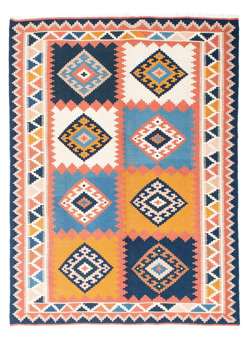 Kelim-tæppe - orientalsk - 200 x 159 cm - blå
