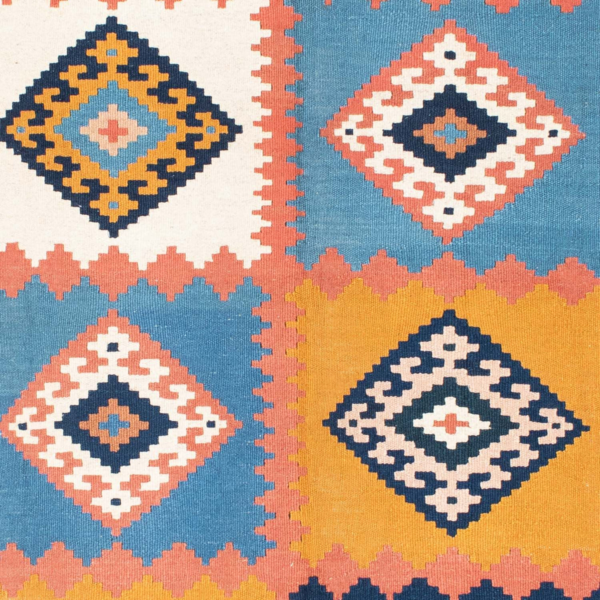 Kelim-tæppe - orientalsk - 200 x 159 cm - blå