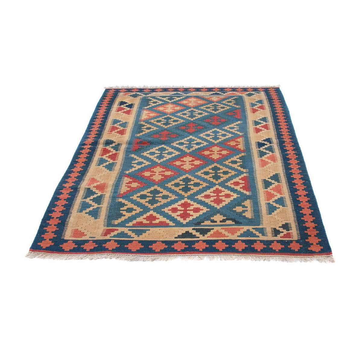 Kelim-tæppe - orientalsk - 168 x 118 cm - blå