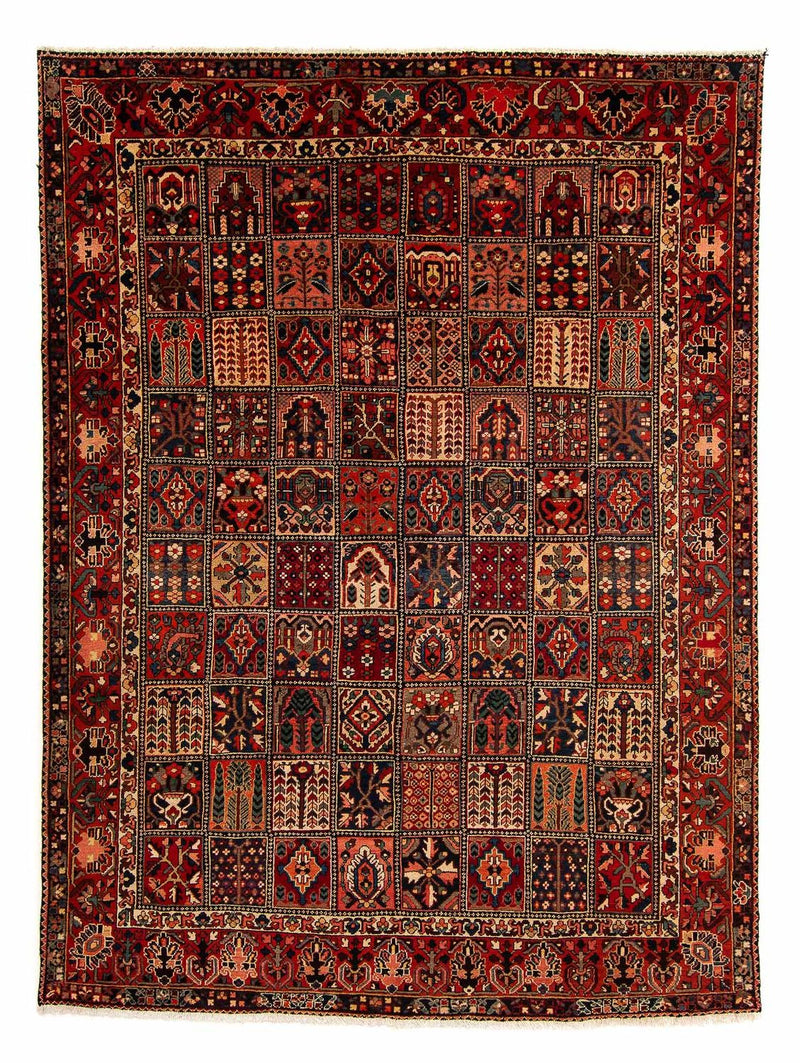 Persisk tæppe - Nomadisk - 351 x 302 cm - mørkerød