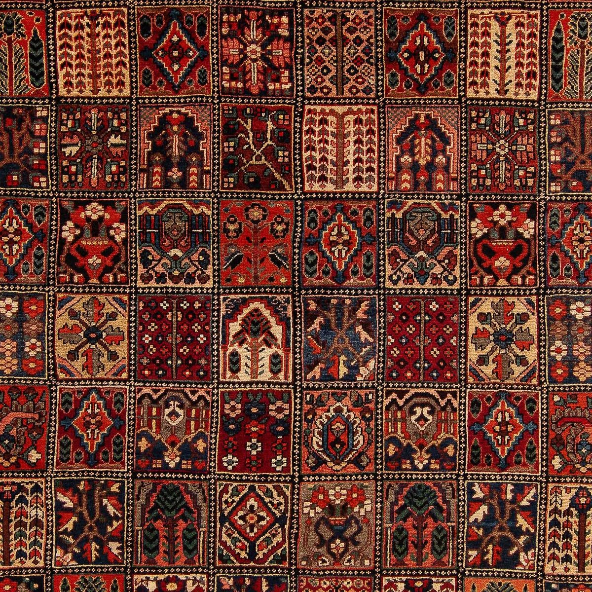 Persisk tæppe - Nomadisk - 351 x 302 cm - mørkerød