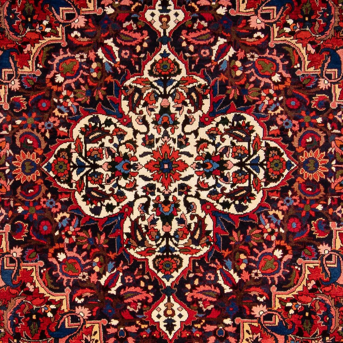 Persisk tæppe - Nomadisk - 372 x 242 cm - mørkerød