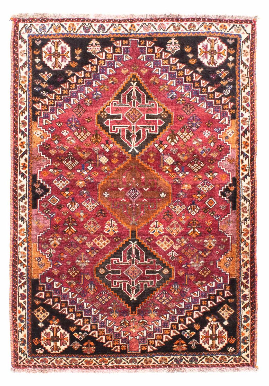 Persisk tæppe - Nomadisk - 160 x 109 cm - mørkerød
