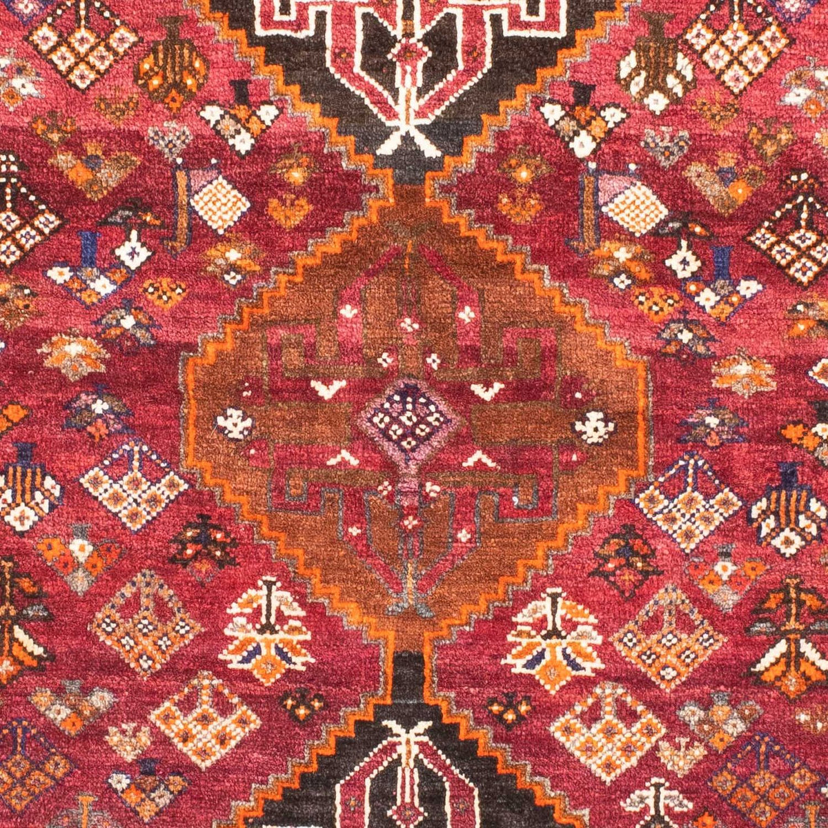 Persisk tæppe - Nomadisk - 160 x 109 cm - mørkerød