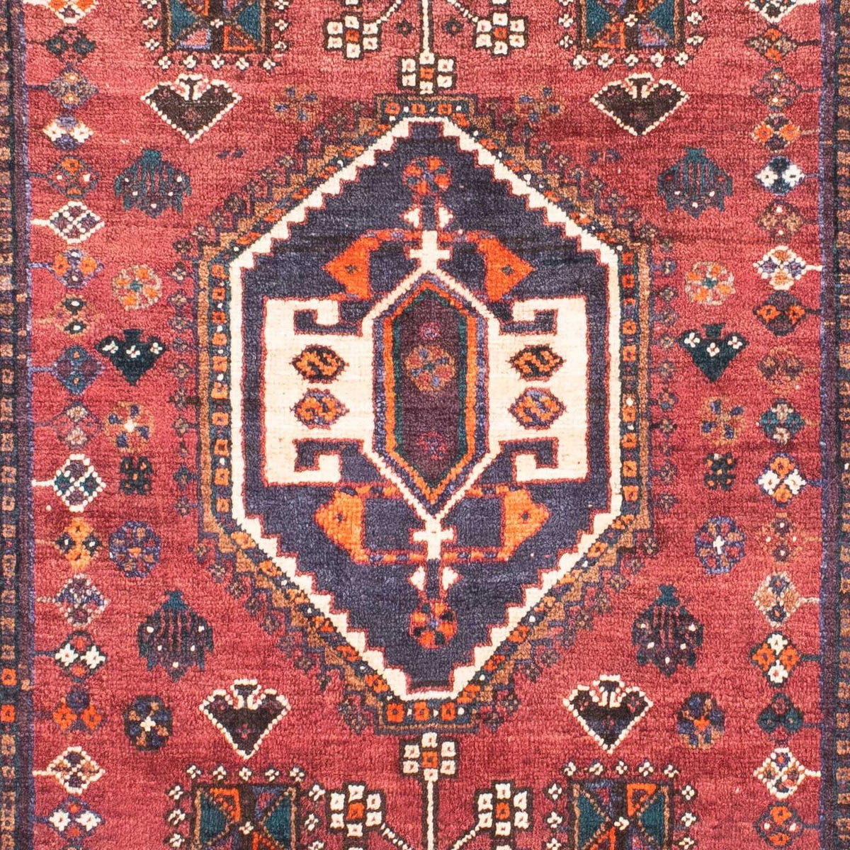 Persisk tæppe - Nomadisk - 152 x 107 cm - mørkerød