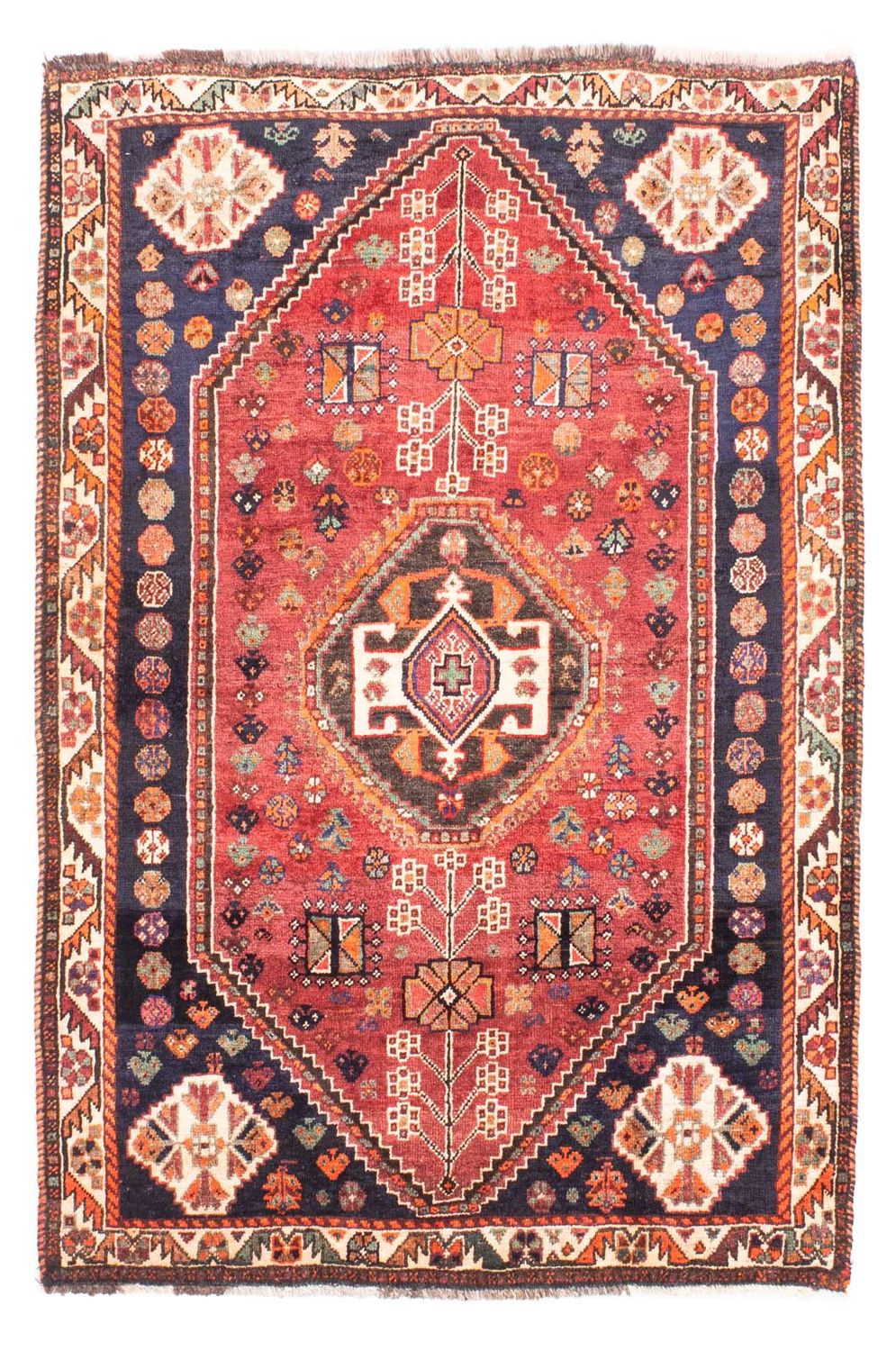 Persisk tæppe - Nomadisk - 157 x 106 cm - mørkerød
