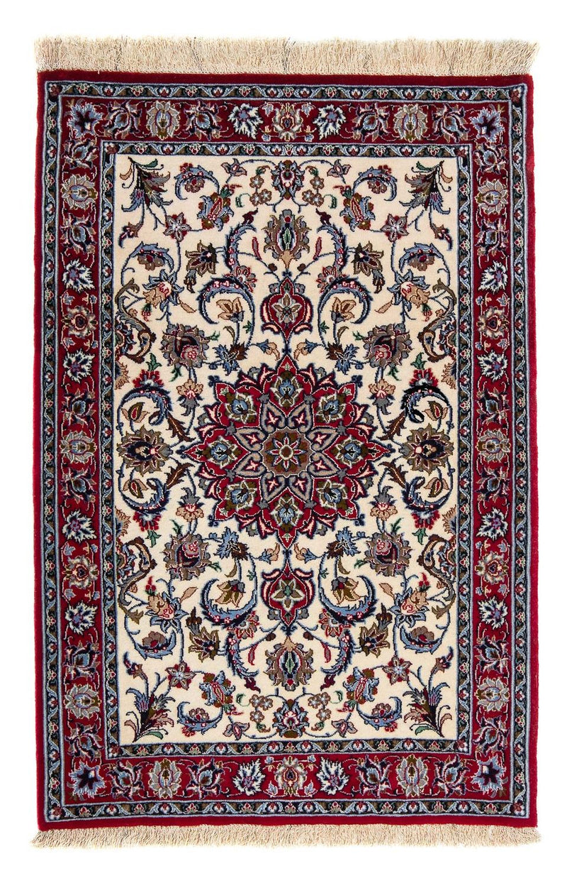 Persisk tæppe - Isfahan - Premium - 102 x 70 cm - mørkerød