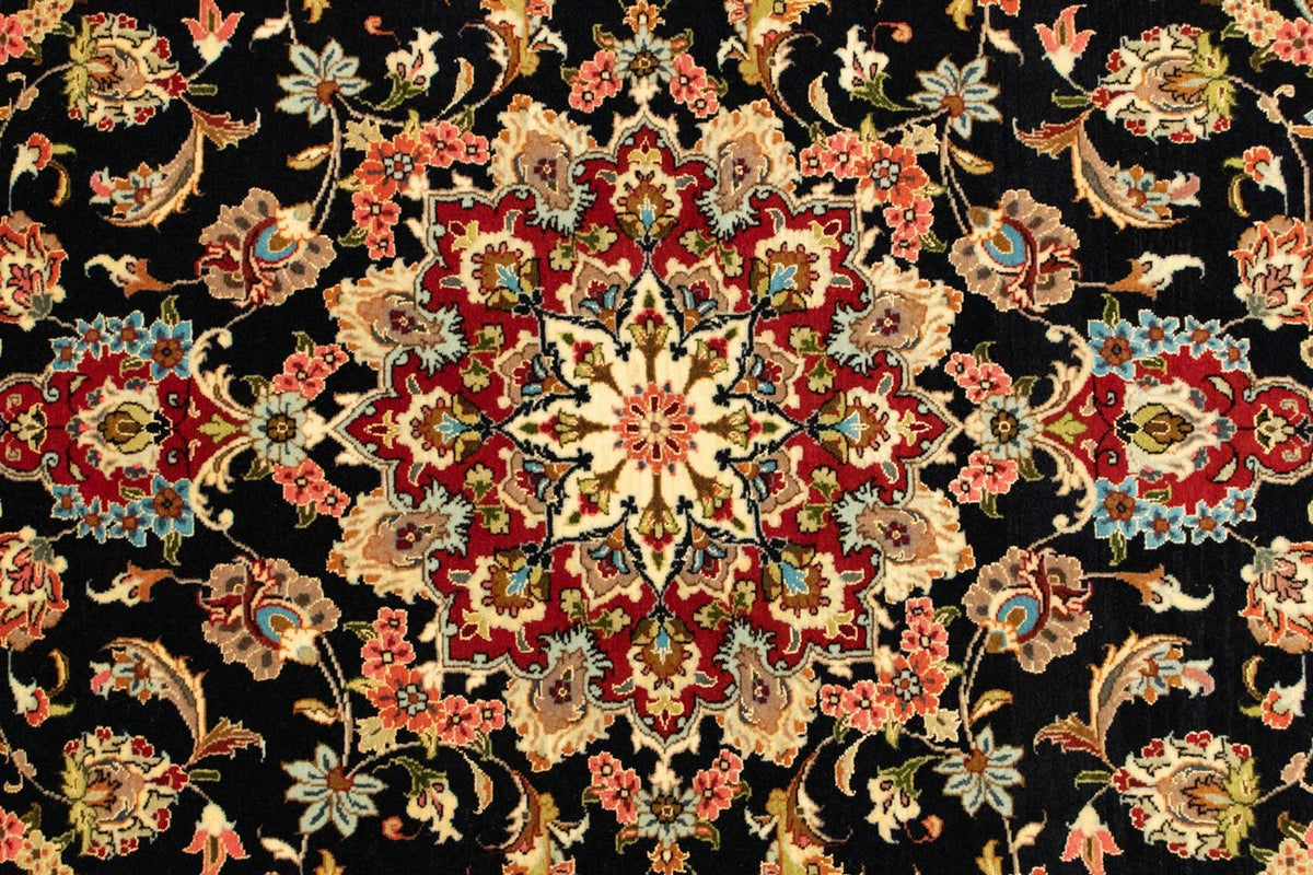 Persisk tæppe - Ghom - 162 x 102 cm - mørkeblå