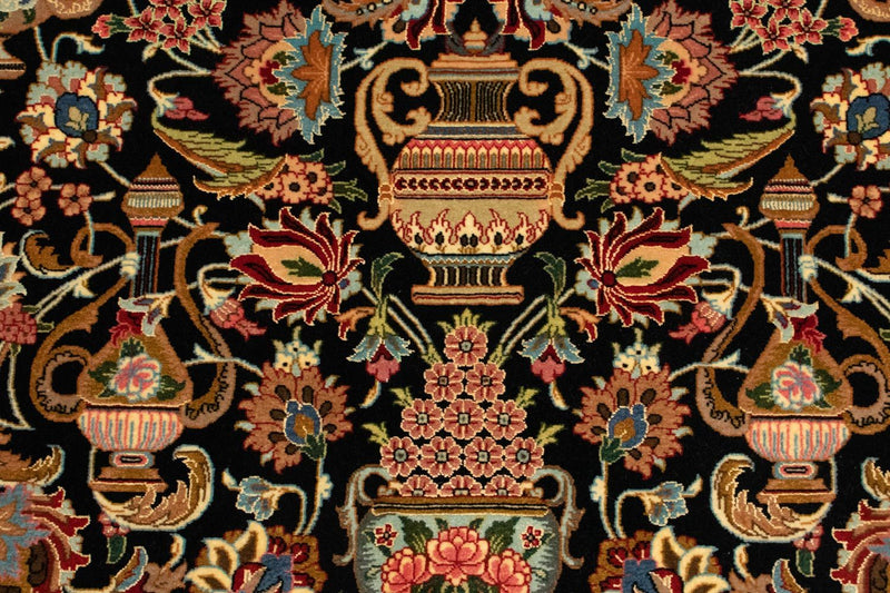 Persisk tæppe - Ghom - 148 x 99 cm - sort