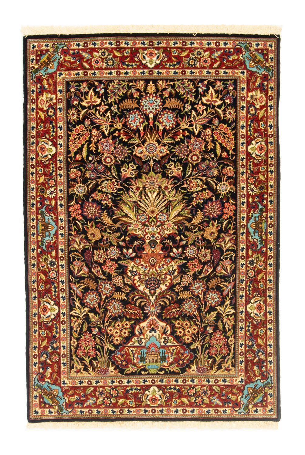 Persisk tæppe - Ghom - 156 x 102 cm - sort