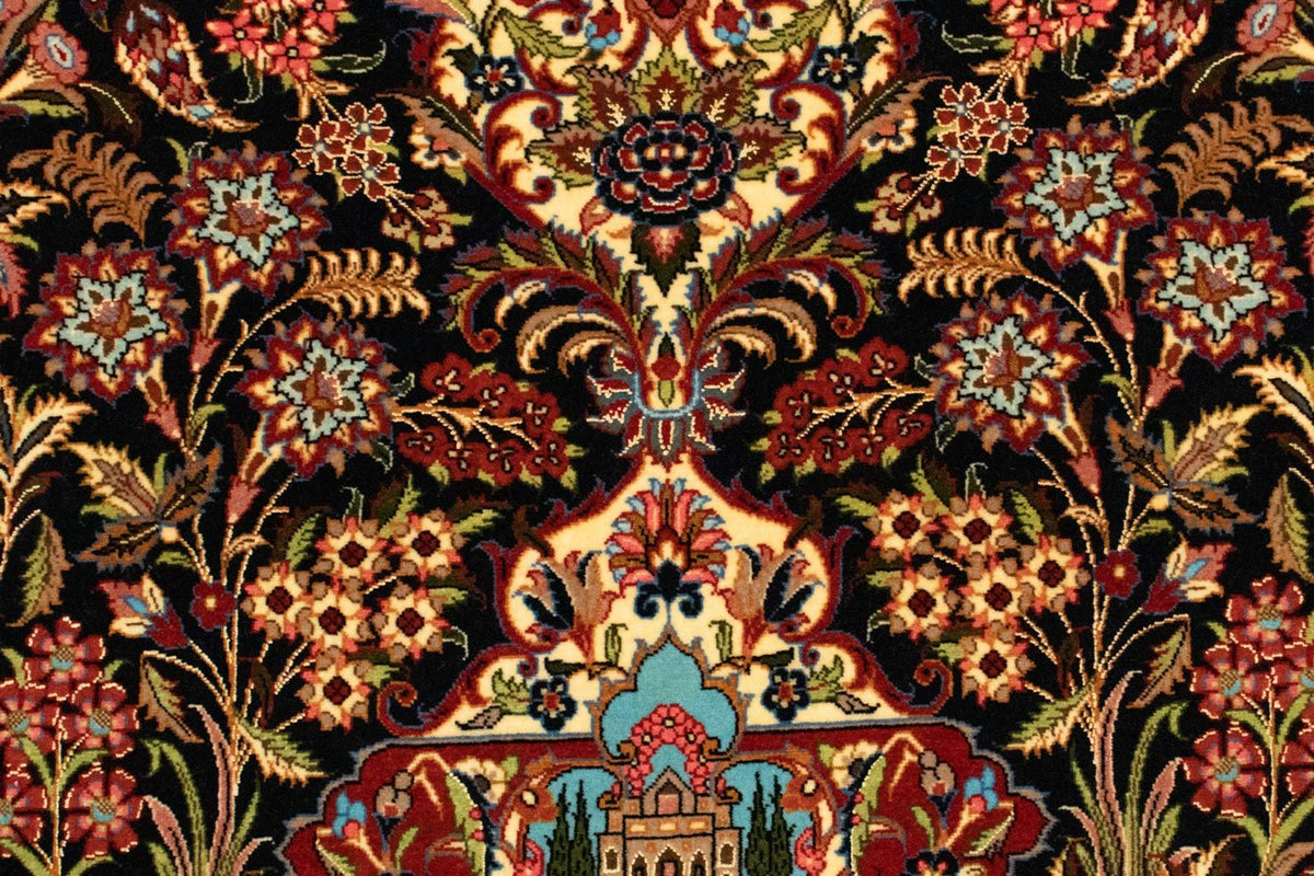 Persisk tæppe - Ghom - 156 x 102 cm - sort