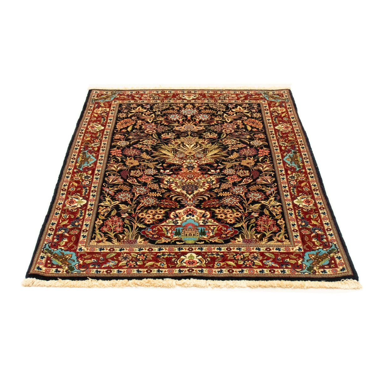 Persisk tæppe - Ghom - 156 x 102 cm - sort