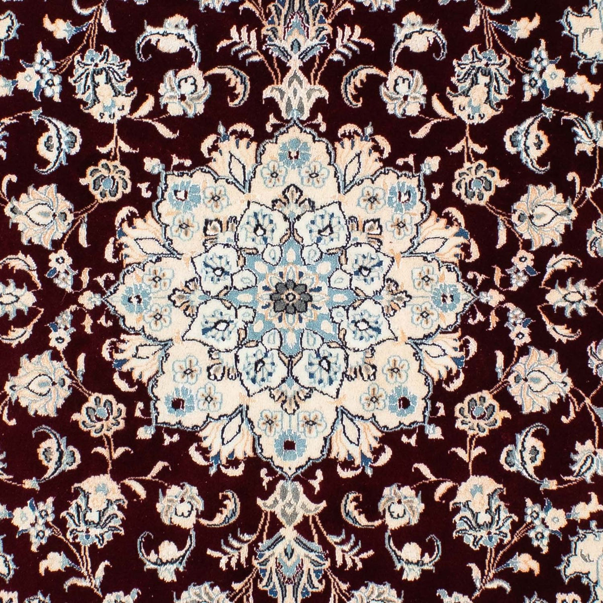 Persisk tæppe - Nain - Royal firkantet  - 156 x 143 cm - mørkerød