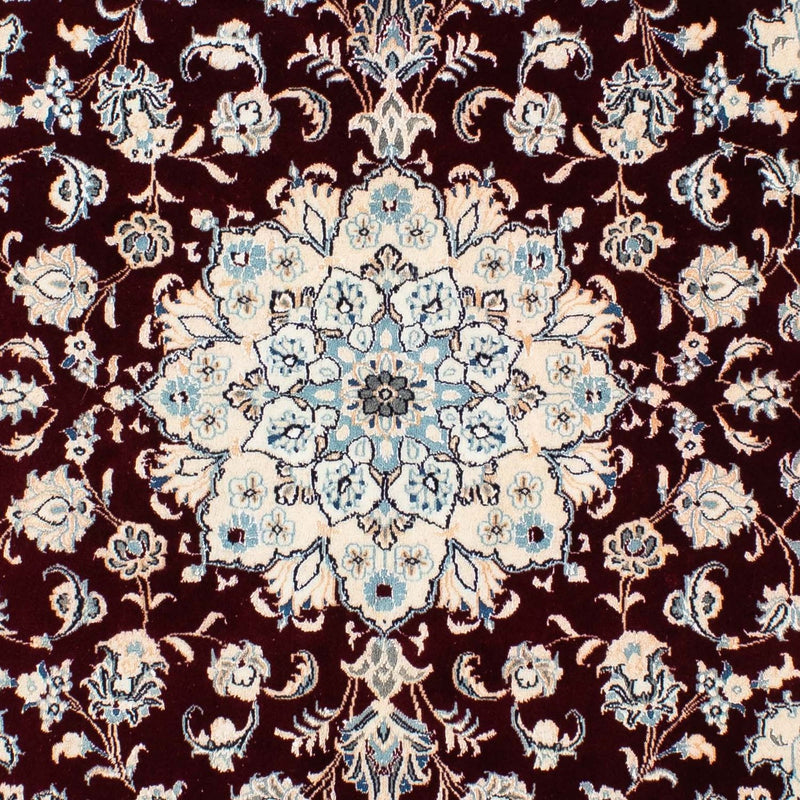 Persisk tæppe - Nain - Royal firkantet  - 156 x 143 cm - mørkerød