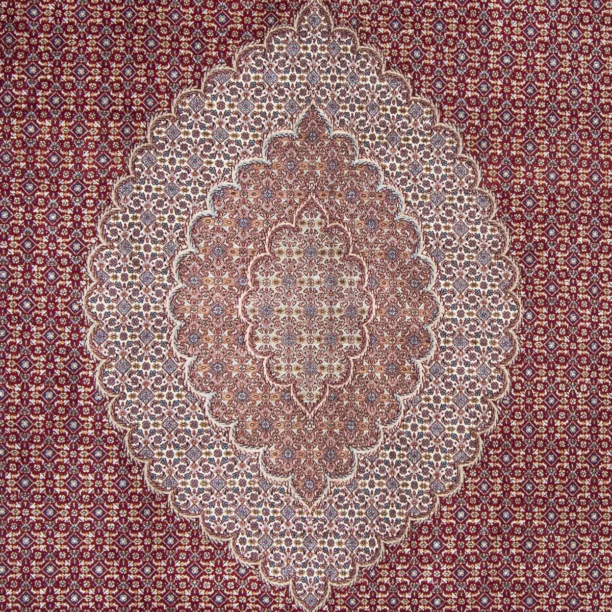 Persisk tæppe - Tabriz - 300 x 198 cm - mørkerød