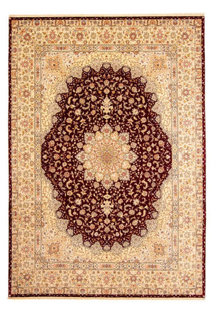 Persisk tæppe - Tabriz - Royal - 405 x 301 cm - mørkerød