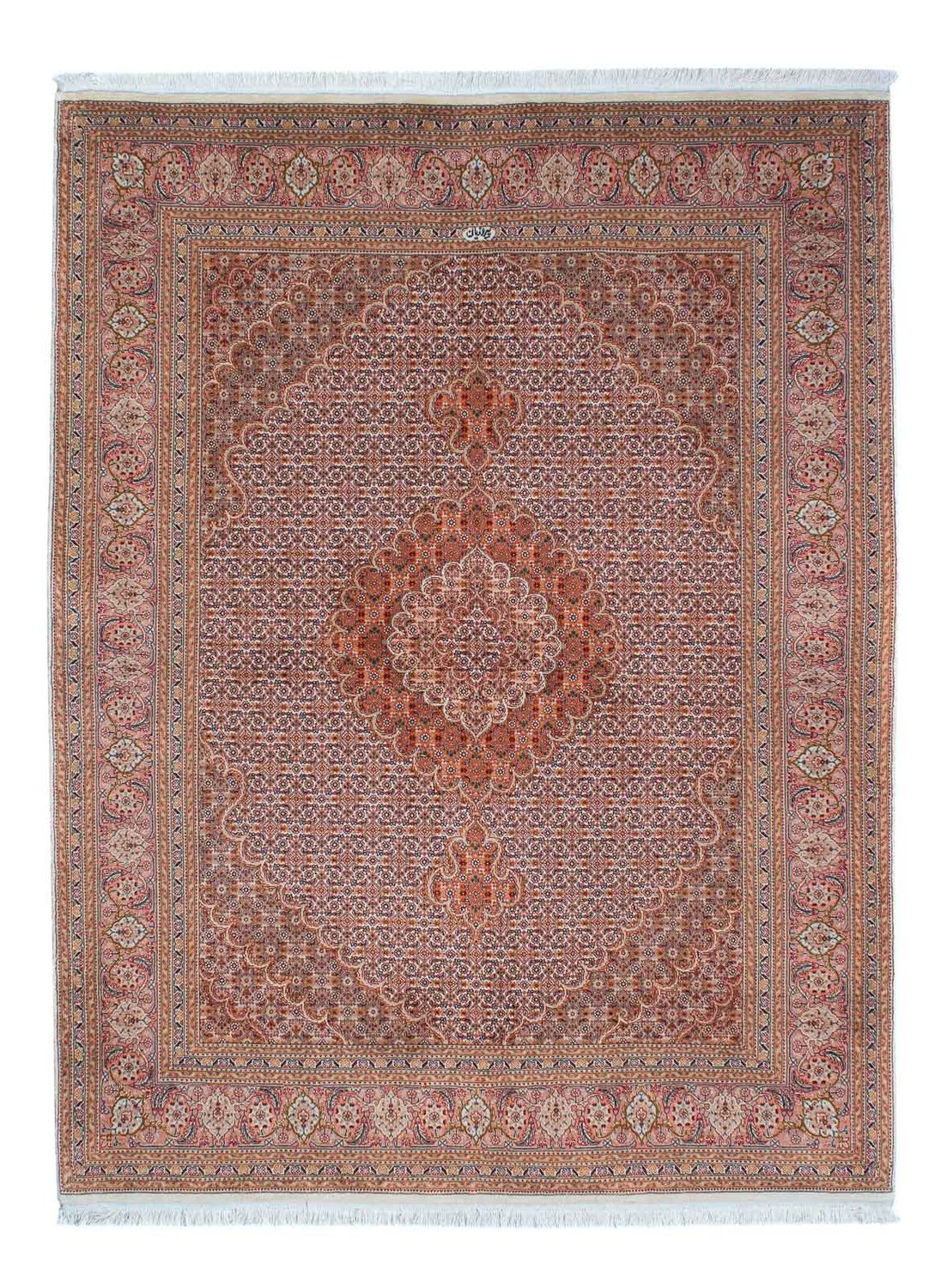 Persisk tæppe - Tabriz - 202 x 150 cm - lysrød
