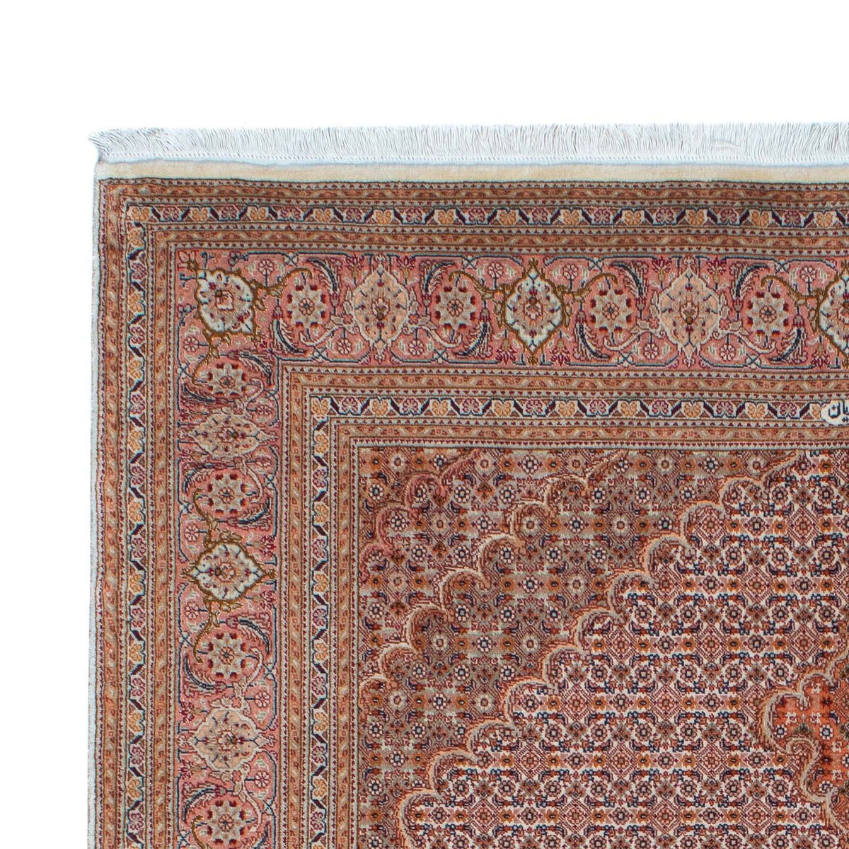 Persisk tæppe - Tabriz - 202 x 150 cm - lysrød