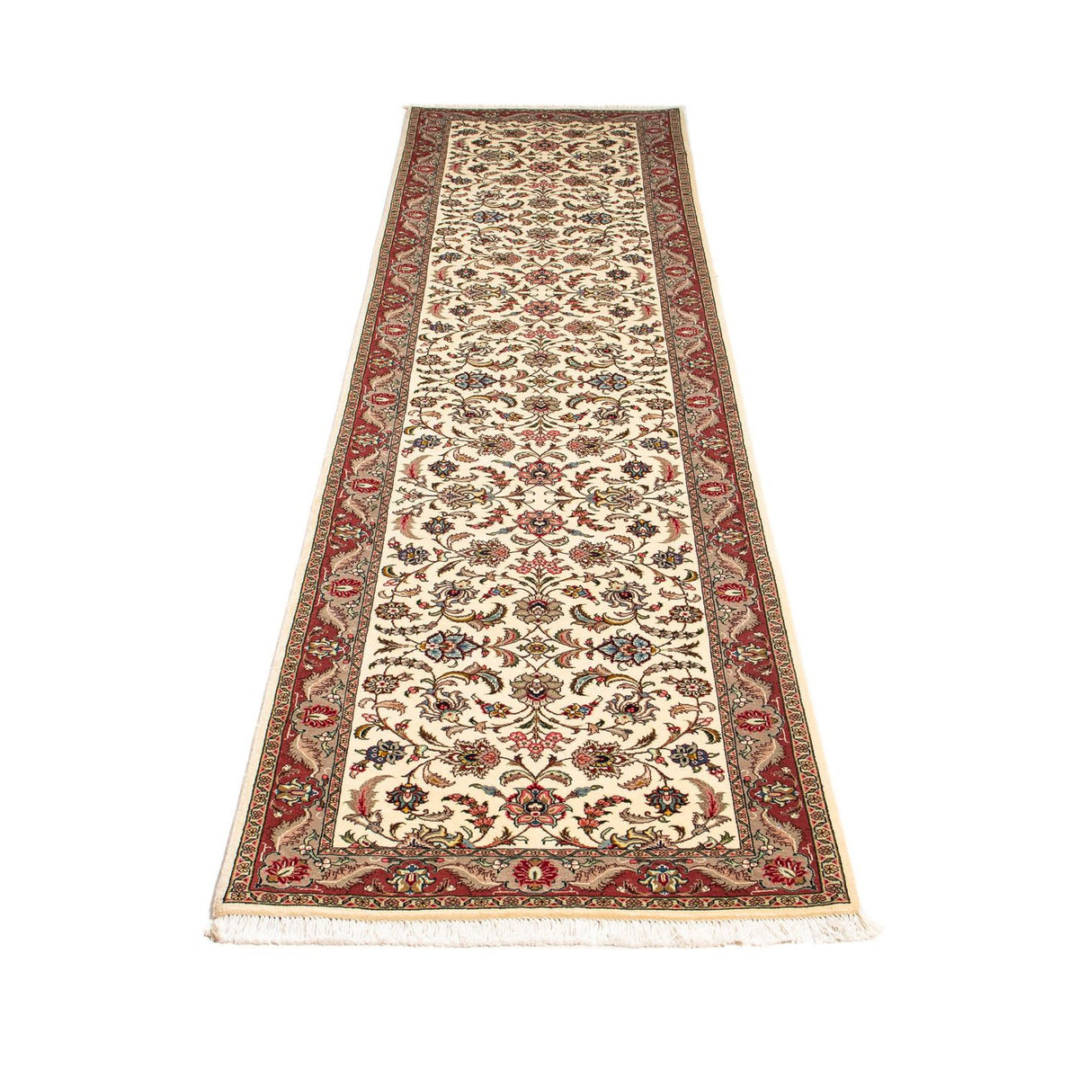 Løber Persisk tæppe - Tabriz - Royal - 298 x 72 cm - beige