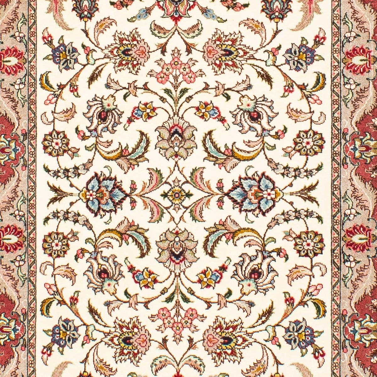 Løber Persisk tæppe - Tabriz - Royal - 297 x 73 cm - beige