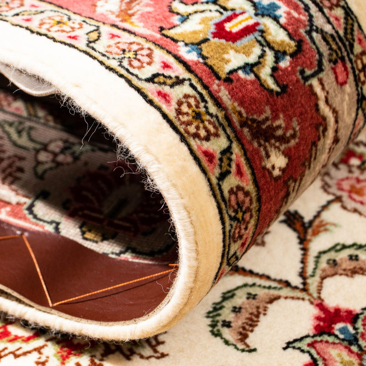 Løber Persisk tæppe - Tabriz - Royal - 297 x 73 cm - beige