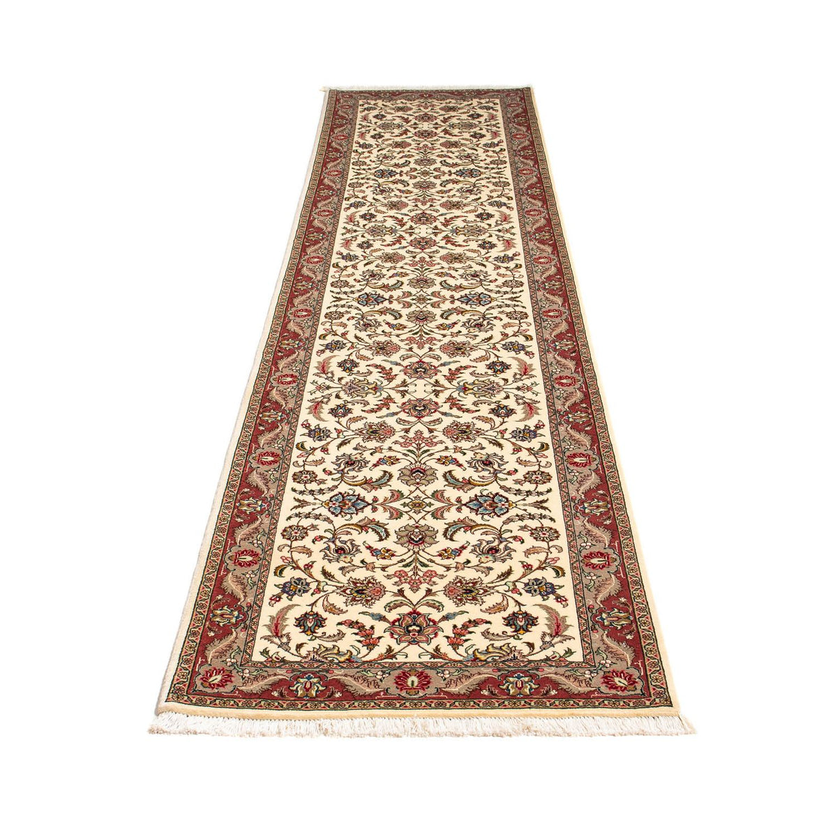 Løber Persisk tæppe - Tabriz - Royal - 297 x 73 cm - beige