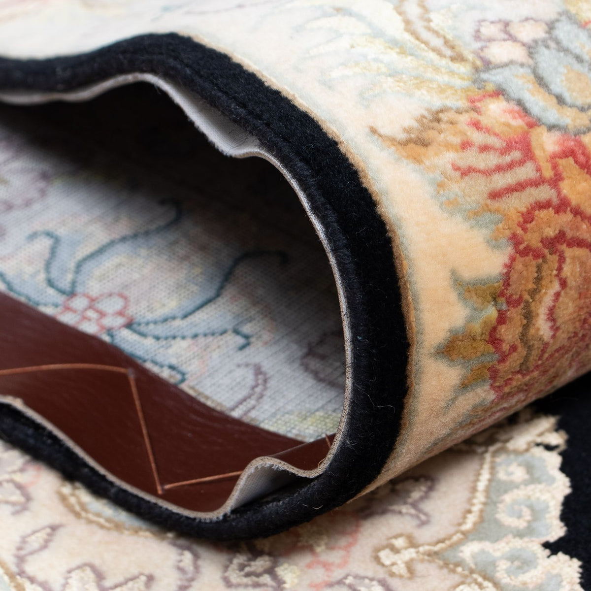 Løber Persisk tæppe - Tabriz - Royal - 417 x 87 cm - mørkeblå