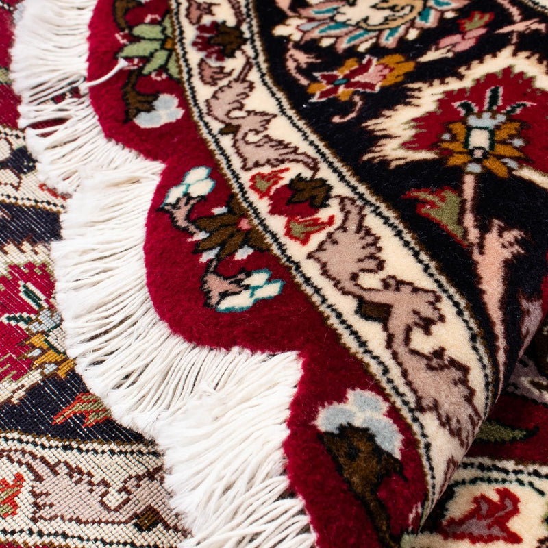 Persisk tæppe - Tabriz - Royal rundt  - 150 x 150 cm - mørkerød