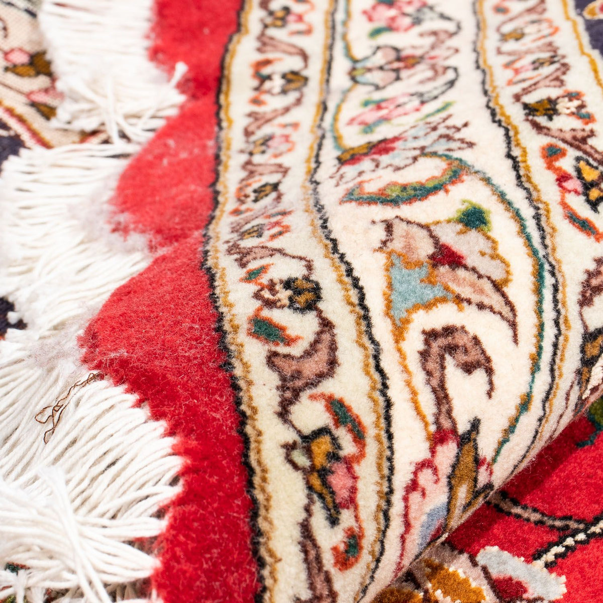 Persisk tæppe - Tabriz - Royal rundt  - 253 x 253 cm - mørkerød