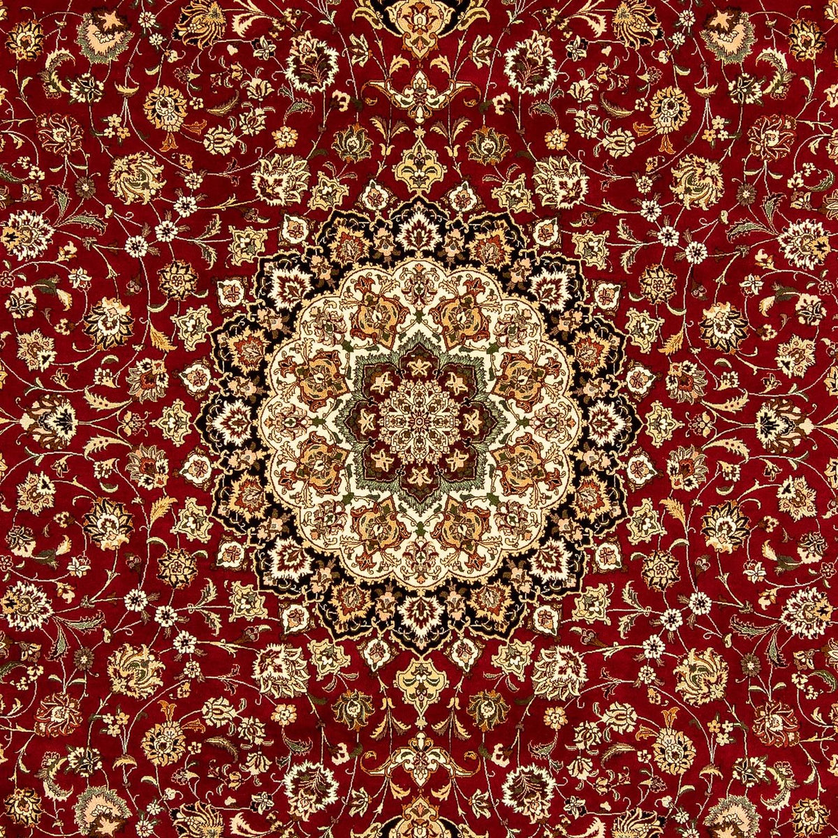 Persisk tæppe - Tabriz - Royal - 354 x 252 cm - mørkerød