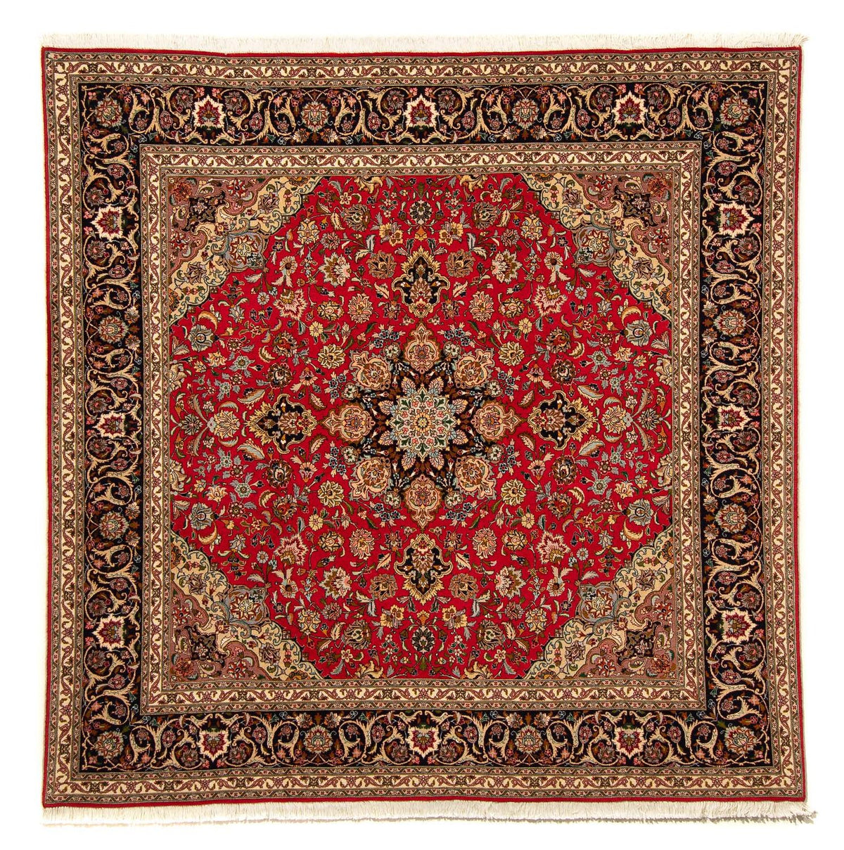 Persisk tæppe - Tabriz - Royal firkantet  - 204 x 203 cm - rød