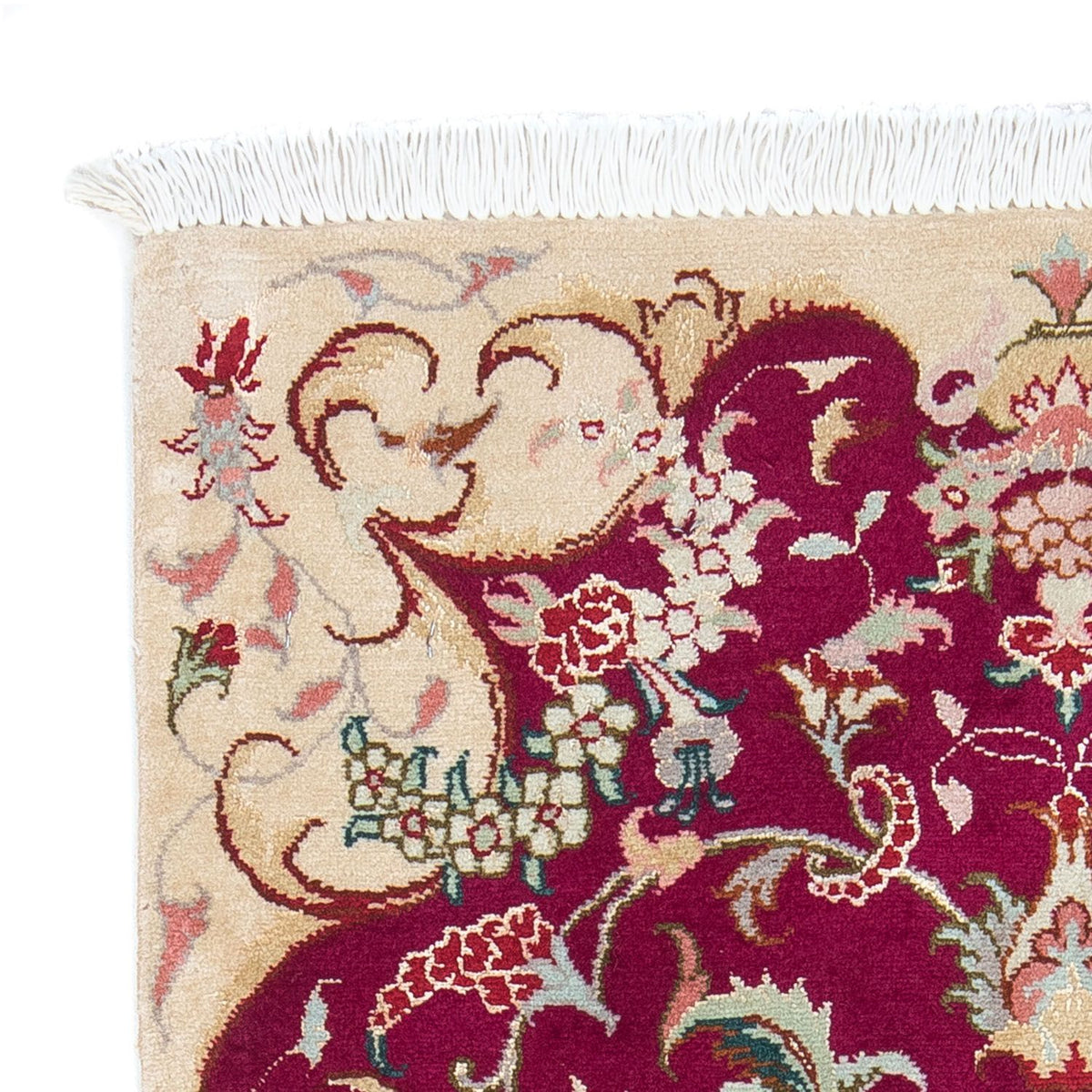 Persisk tæppe - Tabriz - Royal - 90 x 60 cm - mørkerød