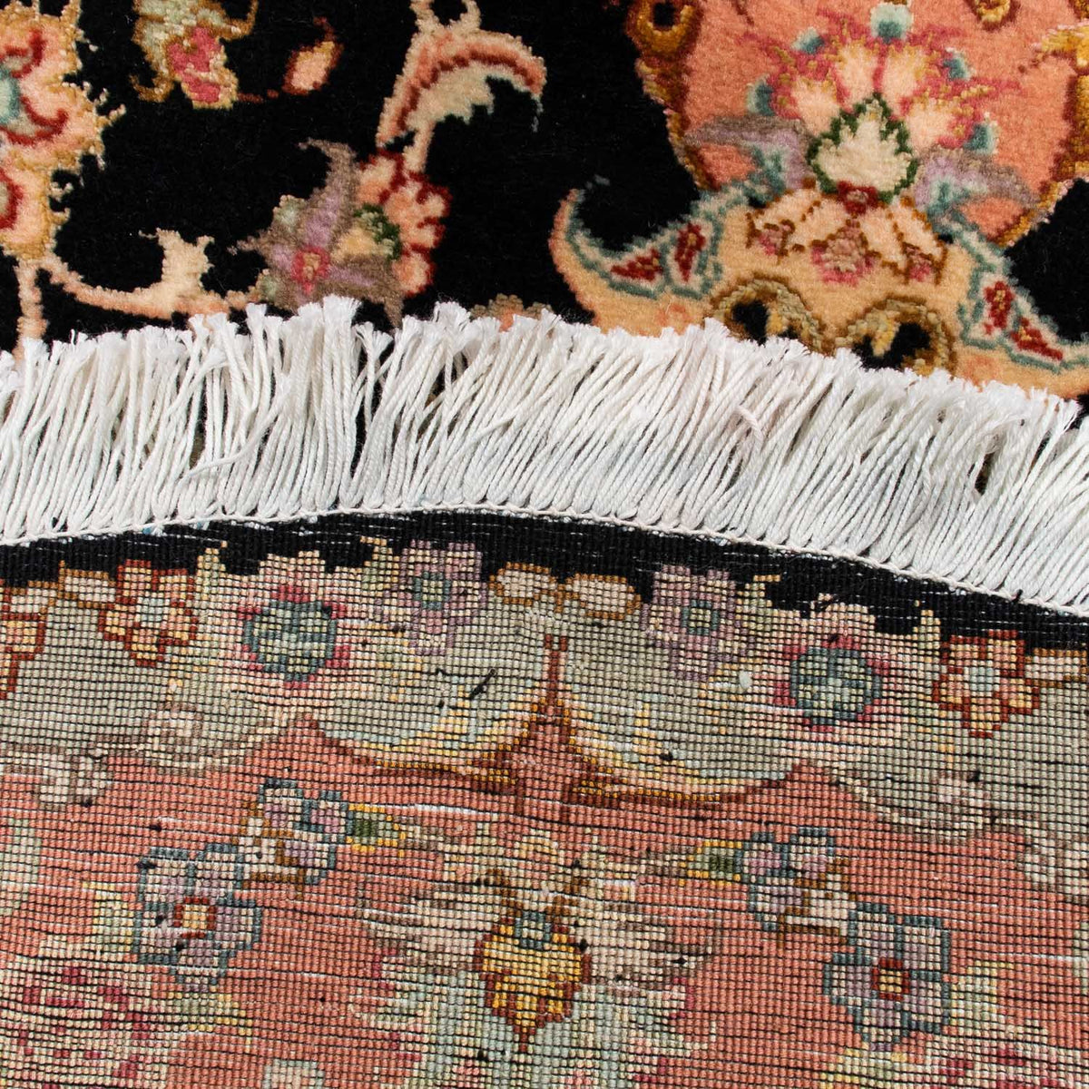 Persisk tæppe - Tabriz - Royal rundt  - 100 x 100 cm - mørkeblå