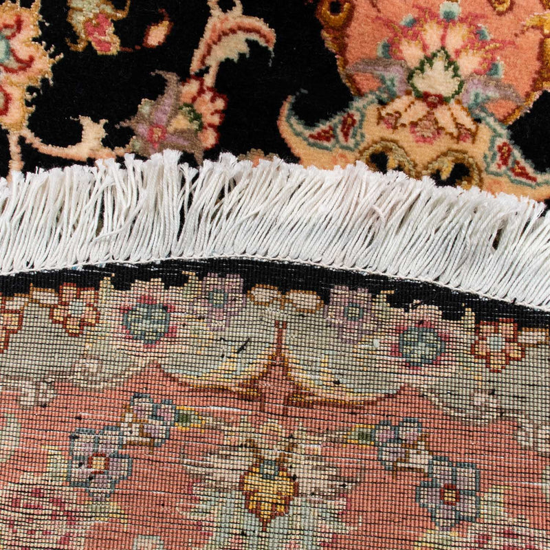 Persisk tæppe - Tabriz - Royal rundt  - 100 x 100 cm - mørkeblå