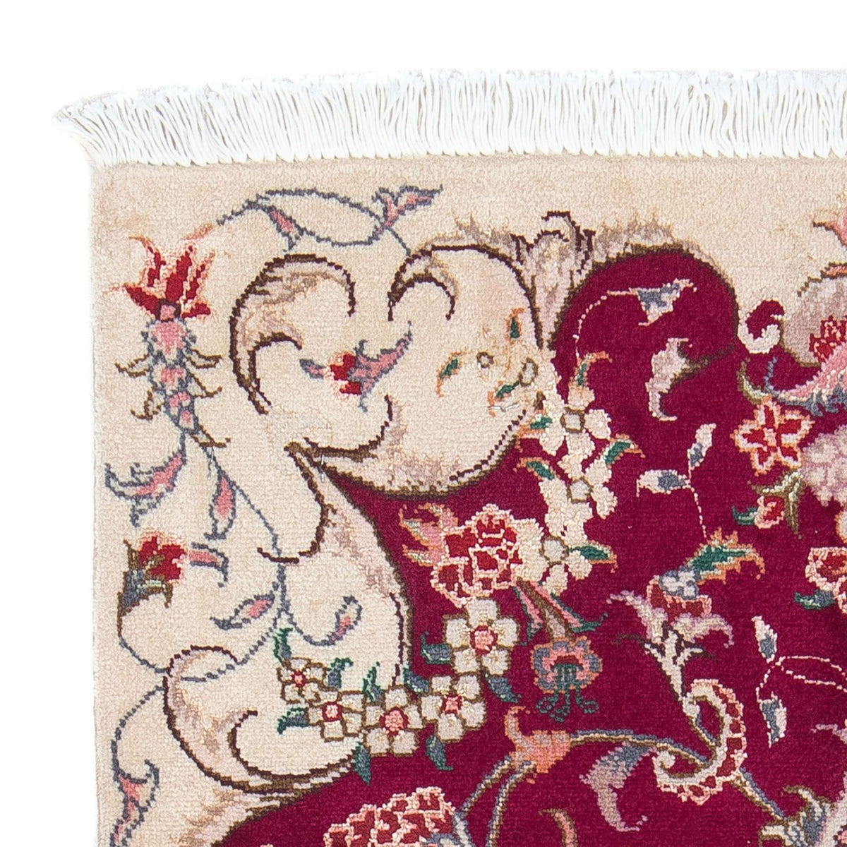 Persisk tæppe - Tabriz - Royal - 90 x 60 cm - mørkerød
