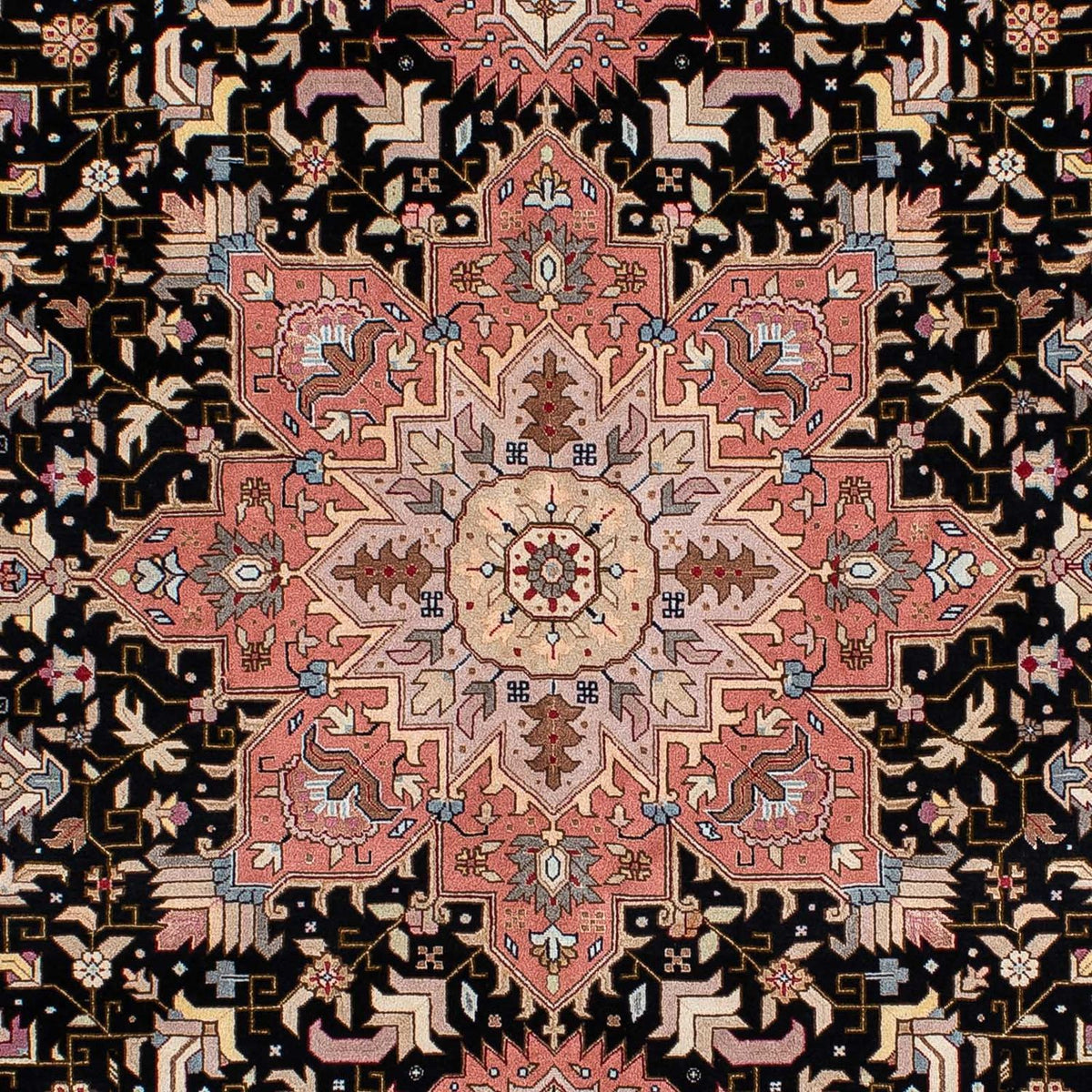 Persisk tæppe - Tabriz - Royal - 196 x 152 cm - mørkeblå