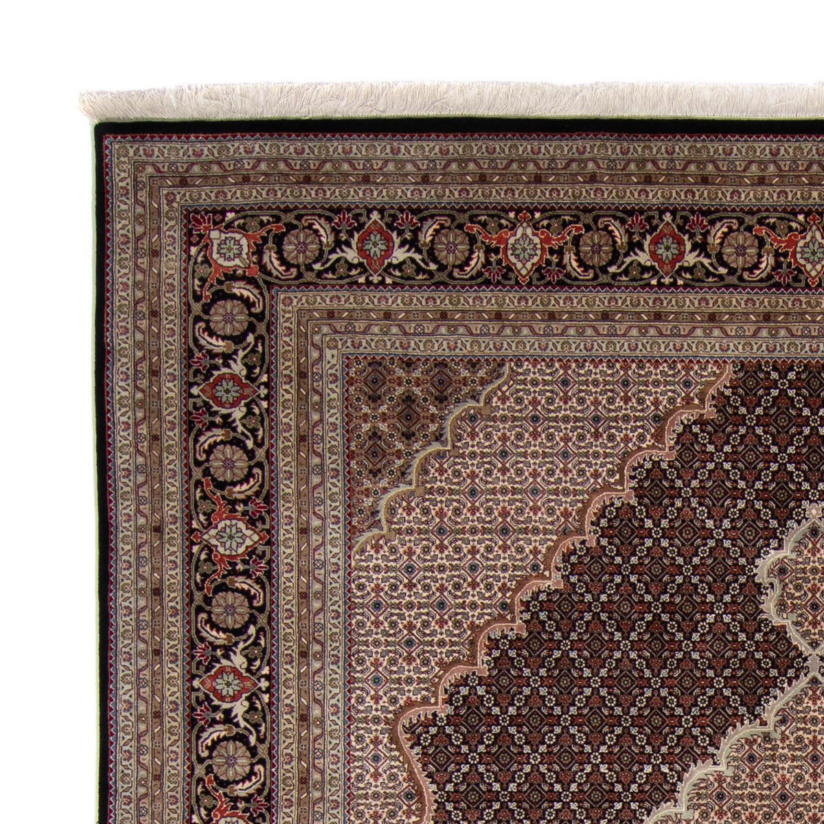 Persisk tæppe - Tabriz - 303 x 249 cm - mørkeblå